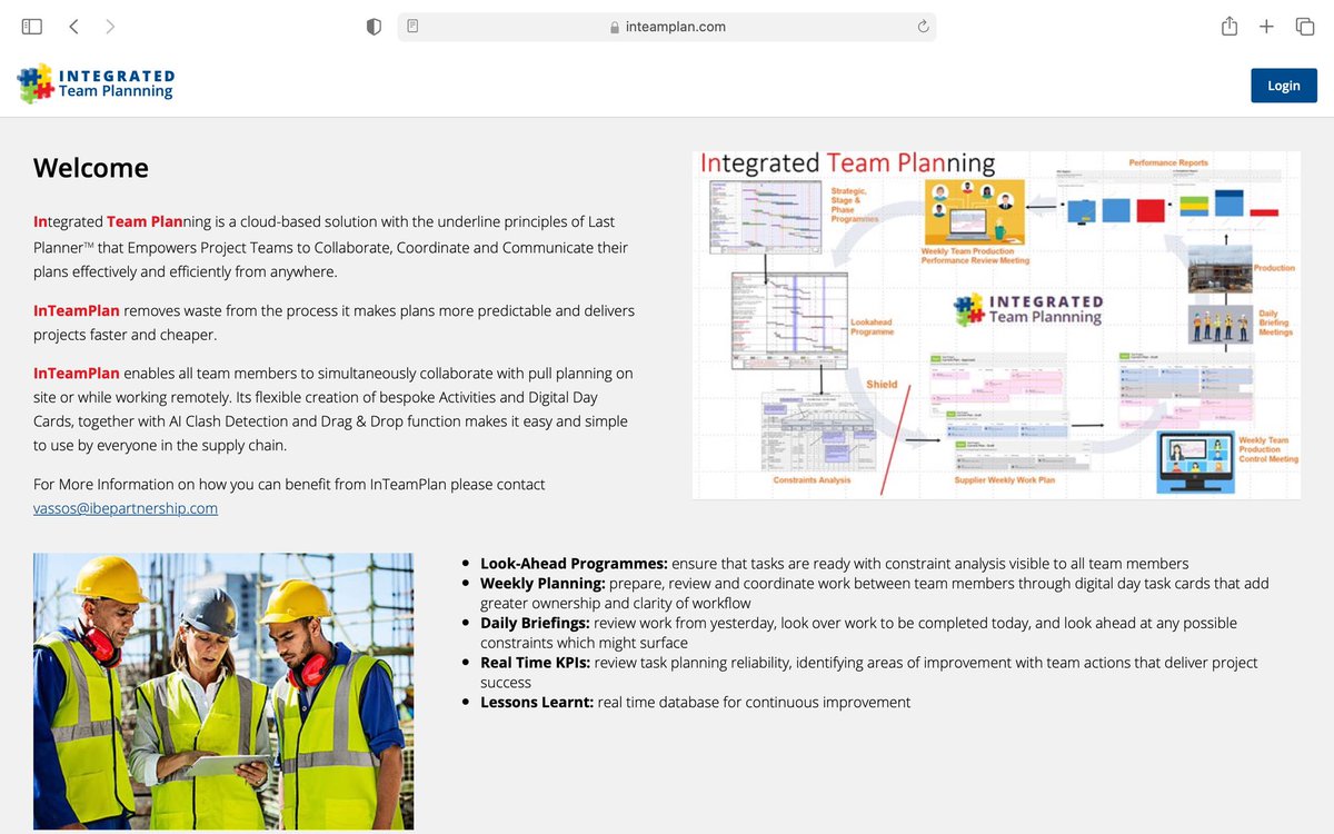 IbePartnership's tweet photo. Introducing our new tool kit, InTeamPlan - a cloud-based solution with the underline principles of Last Planner® that Empowers Project Teams to Collaborate, Coordinate and Communicate their plans effectively and efficiently from anywhere. Learn more at https://t.co/ClkUFc8ftM https://t.co/Onu17WorW1