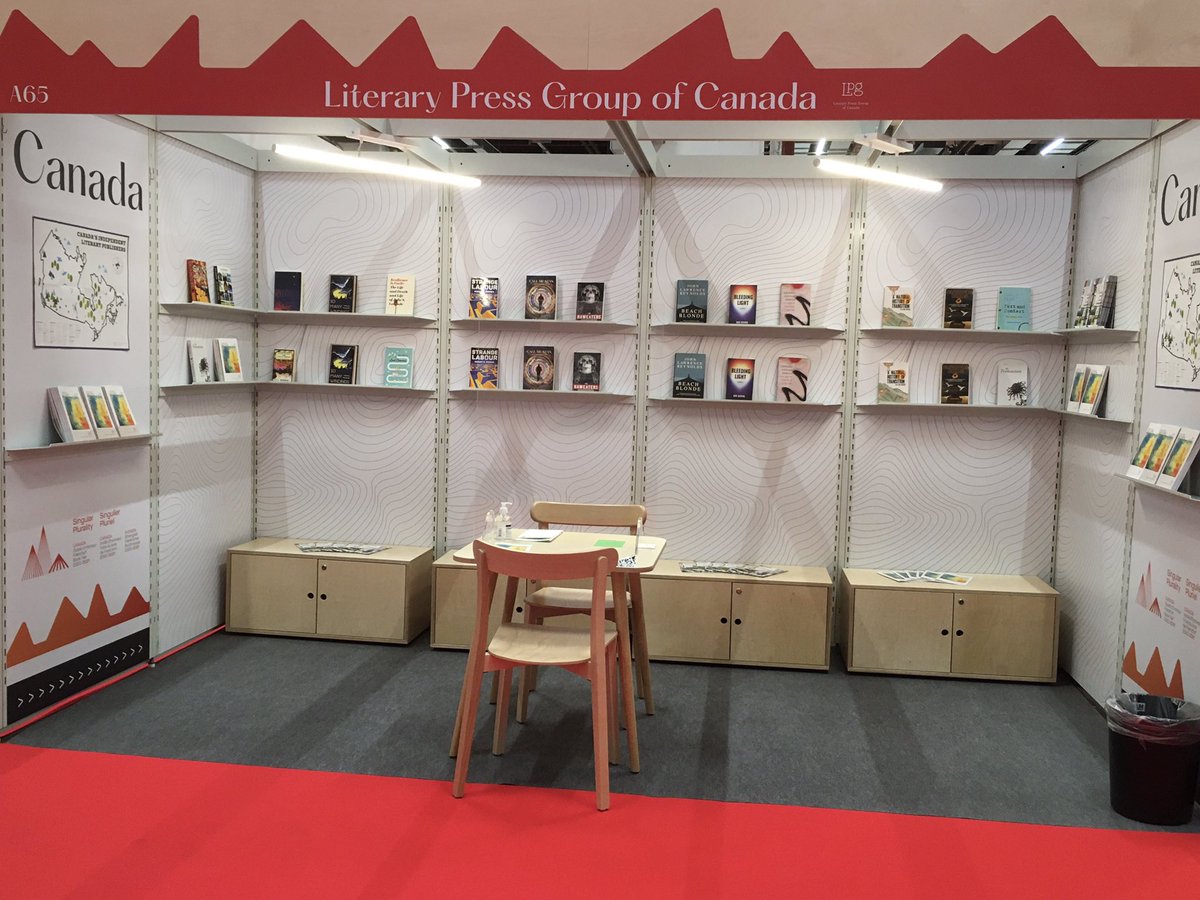 LPGCanada's tweet photo. Day 1 of the Fair! Find us at #fbm2021 at the Canada stand booth A65 in Hall 6. #CanLit #indiepress #fiction #nonfiction https://t.co/KkXhuVxvVd