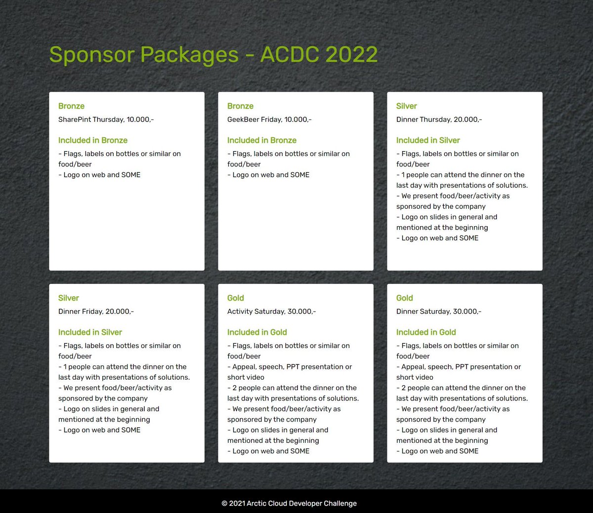 Sponsor Packages are live - and it's first come first serve! See something you like? Let us know what package you fancy by filling out this form: buff.ly/3B0s7oa #ArcticDevChallenge2022 #acdc2022