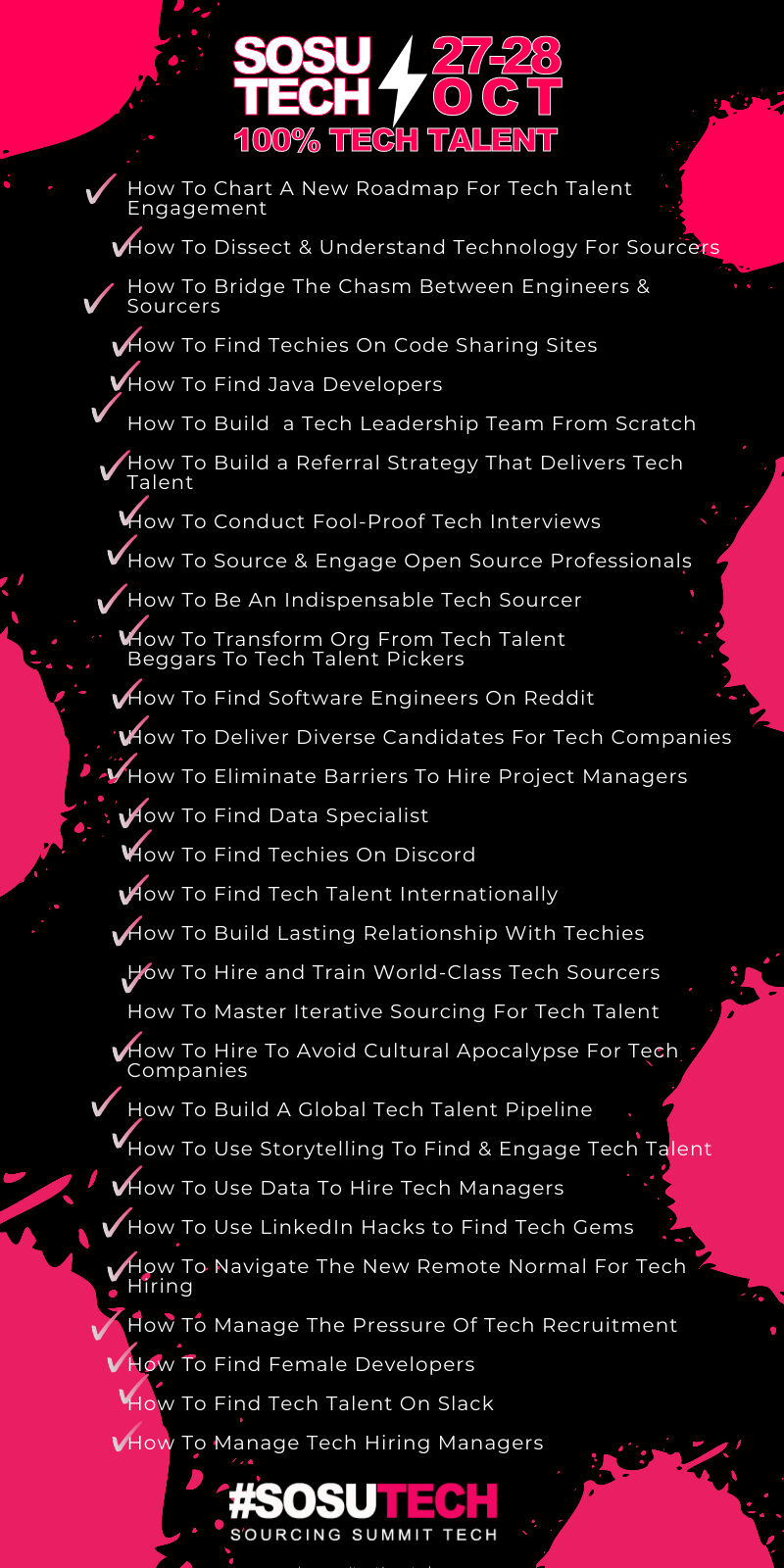 Sourcing Summit on X: #SOSUTECH Agenda is out. Impressive list of 'how to'  talks. #SOSUTECH ought to be renamed the HOW TO event. If you are into tech  hiring/sourcing check out the