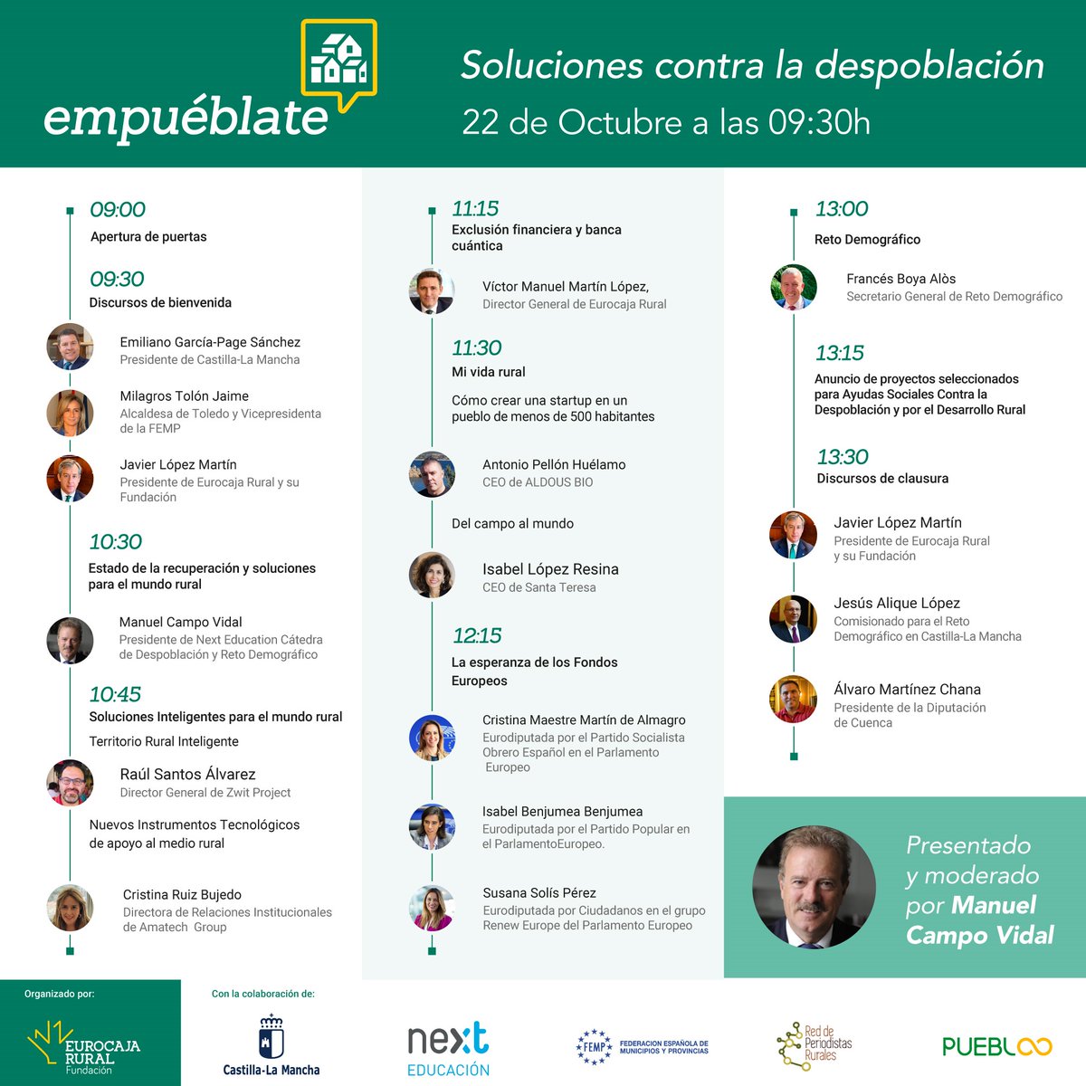 FundacionECR's tweet photo. ¡El viernes llega #Empuéblate!👏👏

Aquí puedes ver el programa completo con todas las ponencias y sus horarios🗓️

Si todavía no te has apuntado estás a tiempo⌛️ 
▶️https://t.co/Rit7hcGOIe https://t.co/tRGBdpi0Xq