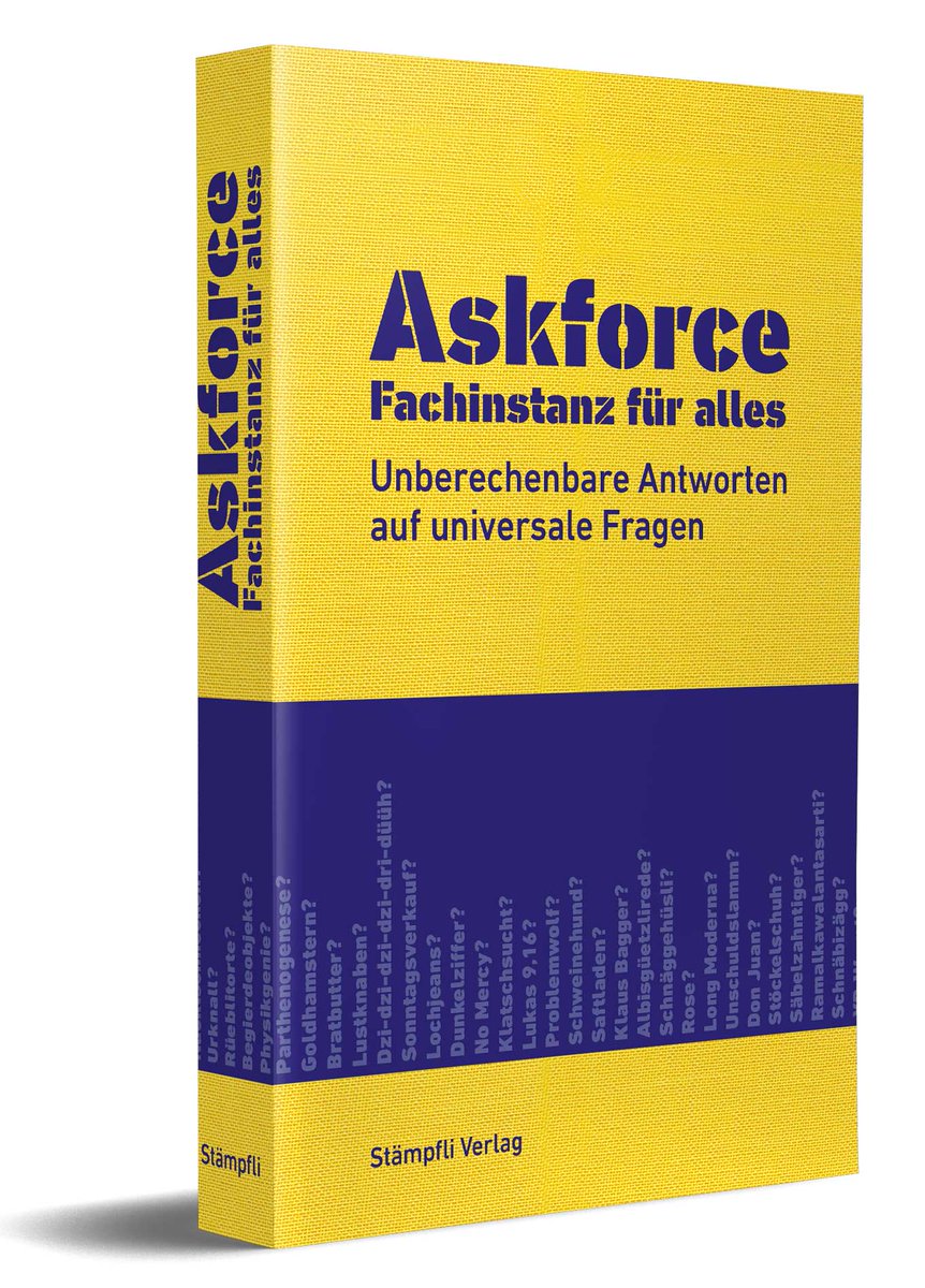 Wir waren kurz weg. Jetzt sind wir wieder da.
Mit einem Buch. Dieses wird am 11. November in Bern vorgestellt. Um 19 Uhr in der Mahogany-Hall, Klösterlistutz 18. askforce.ch