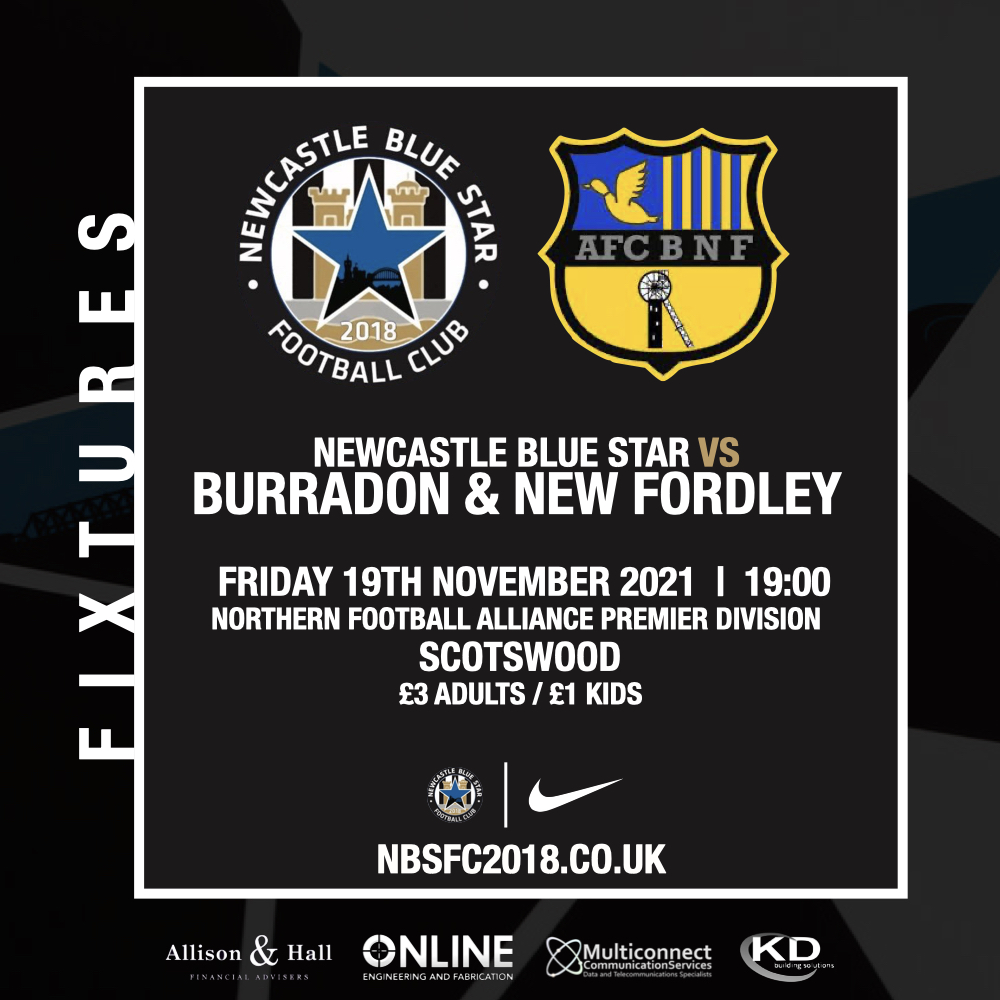 FIXTURES | Our <a href="/nfalliance1890/">Northern Football Alliance</a> game next month against <a href="/AFCNewFordley/">AFC Burradon & New Fordley</a> has been moved to Friday 19th November with a 19:00 kick off. Game to take place down Scotswood... under the floodlights!  

🔗 nbsfc2018.co.uk/fixtures

#NBSFC #WestEndCommunity