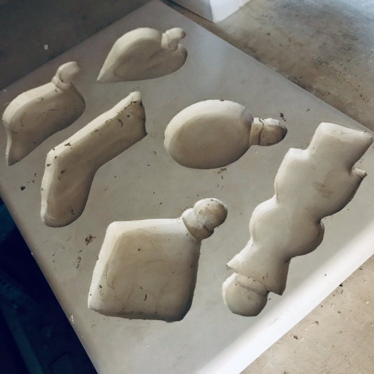 I love the new mould we have made for our #christmas baubles workshops. Dates coming ASAP 🎄💕🎁