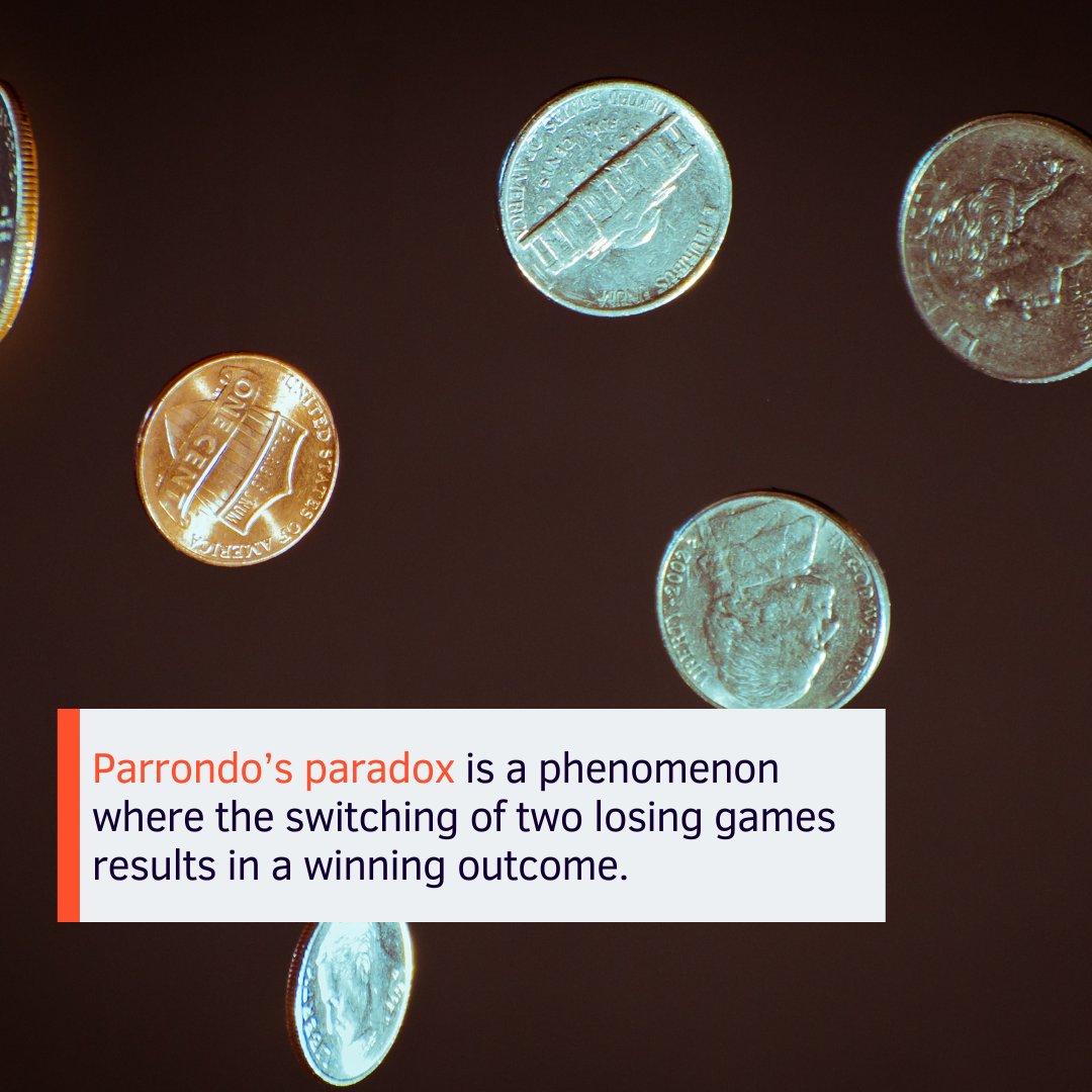 sutdsg's tweet photo. In his latest study, Asst Prof Cheong Kang Hao discusses how Parrondo’s Paradox - a paradox in #gametheory - can have multiple applications in real-world #engineering challenges.
https://t.co/TlIGU4INgs
#SUTDResearch #SUTDFaculty #parrondosparadox #mathematics #MadeInSG https://t.co/XPeZ661zoa