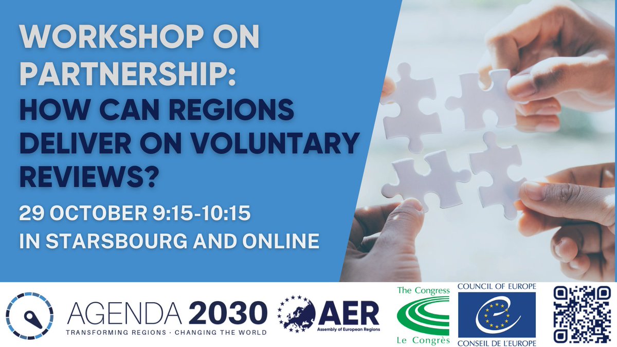 Regions2030's tweet photo. 🆕 WORKSHOP 🚨
Join us on 29 October to discuss the implementation of the #SDGs &amp; the networking between regions, local governments &amp; national institutions for experience-sharing &amp; synergy-building. 
Registrations close tomorrow!🔗https://t.co/aQzZ0x6GTV
#TransformingRegions2030 https://t.co/jIhTSbA7IQ