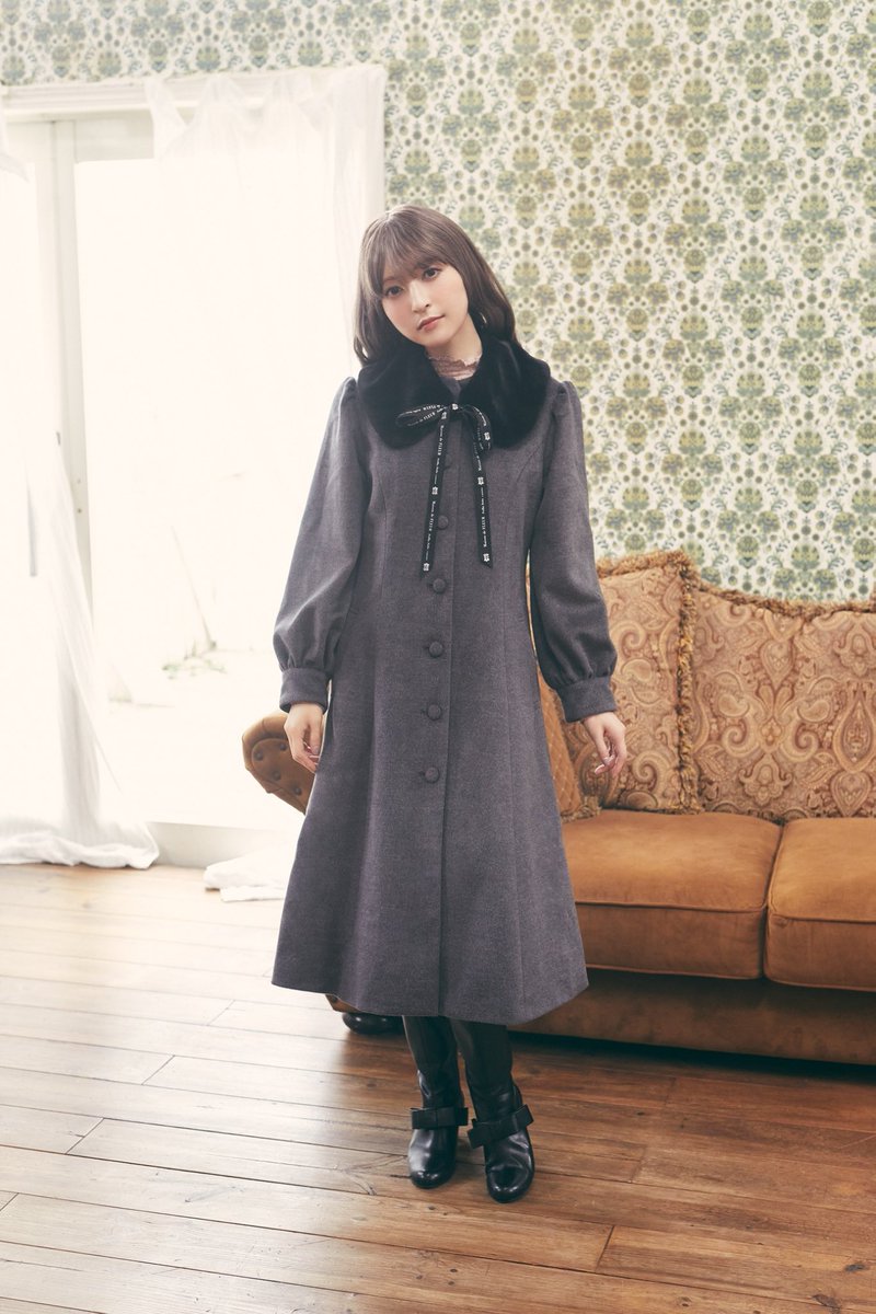 メゾンドフルールプチローブ　カノン　雪割草見るロングコート　Sサイズ　新品未使用 ☆雪割草見るロングコート