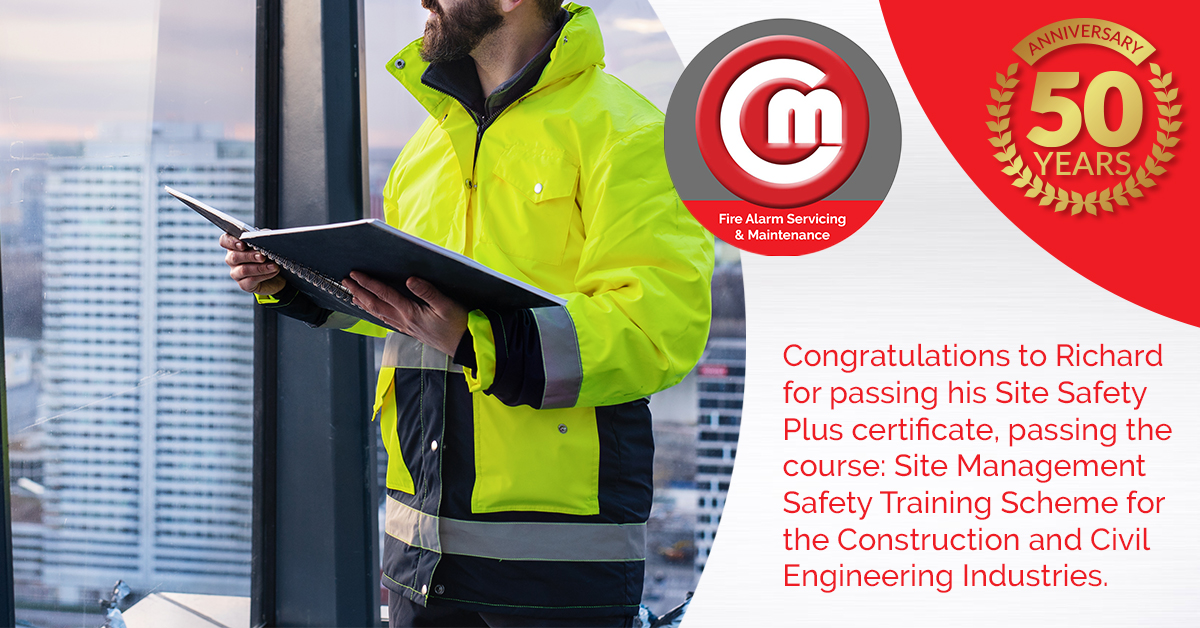 cmfirealarms's tweet photo. Congratulations to Richard for passing his Site Safety Plus certificate with @CITB_UK passing the course: Site Management Safety Training Scheme for the Construction & Civil Engineering Industries.
#firealarms #safetytraining #engineers #alwayslearning #proud #firealarmengineer https://t.co/pEC0Jpeoiq