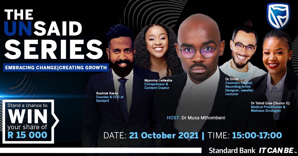 lelo_mbeka's tweet photo. @StandardBankZA expert panel alongside Dr. Musa Mthombeni is going to blow your mind. Register now &amp; stand a chance to win your share of R15 000.
https://t.co/PNN4UJbvSg 
Referred by:Lelona Mbeka
#creatinggrowth 
#ItCanBe 
#ad https://t.co/v1WTodQwFA
