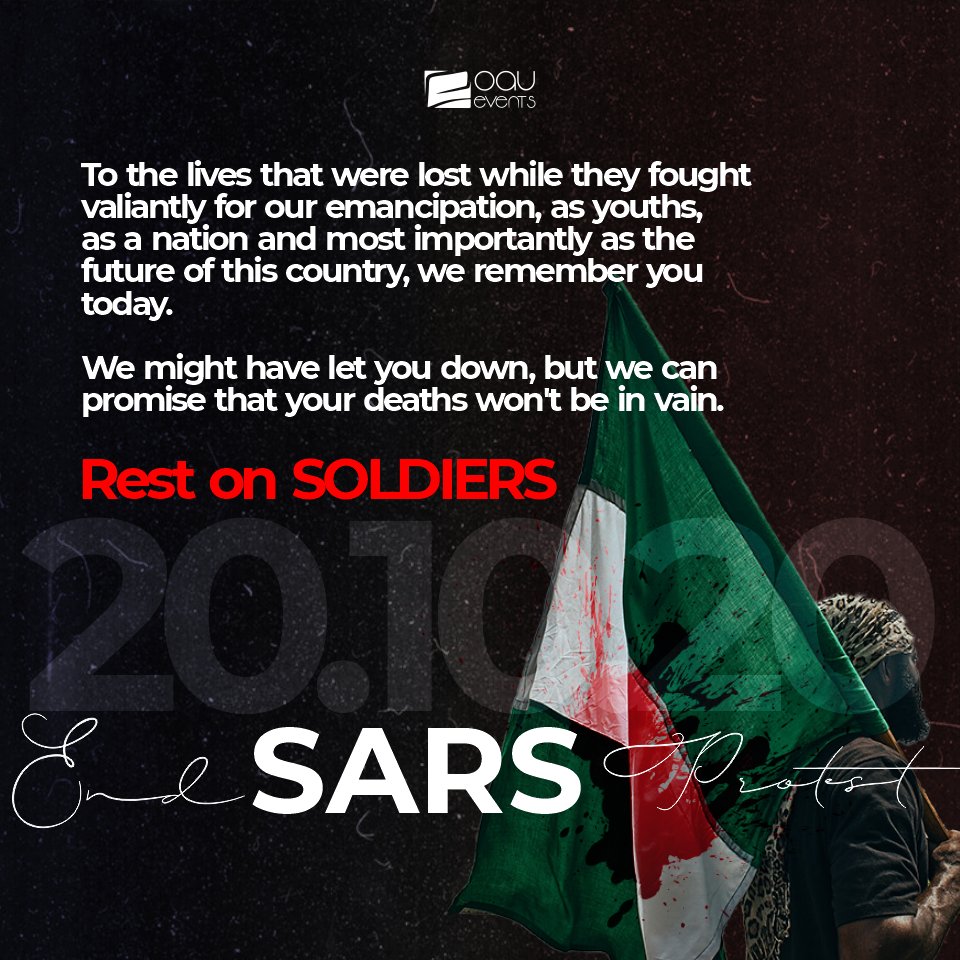 We remember✊✊.

#EndSARS
#EndSARSmemorial