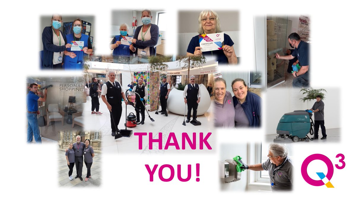 q3_services's tweet photo. During the last 19 months of #Covid19 people have really come to understand the value of #cleaning and #cleaners So today, on #ThankYourCleanerDay it's everyone's chance to show their appreciation. #thankyou cleaners from the whole @q3_services team! #q3abetterplacetobe https://t.co/2yMuSRprmz