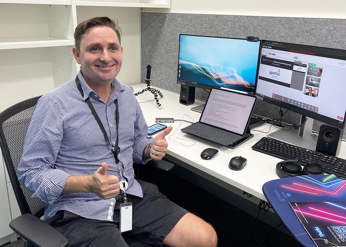 ACRRM's tweet photo. Don't let John fool you... it's conference on top and business shorts on the bottom. Tune into Dr John Hall's RDAA President Address at #RMA21 Virtual now! https://t.co/I2sCSFg6Eg
