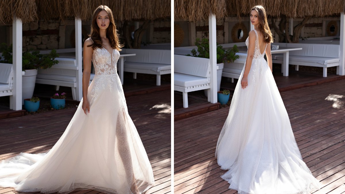 ModecaBridal's tweet image. ✨ 2022 Le Papillon by Modeca | Odile ✨
Embellished with sequined lace, the bodice features a deep plunging neckline giving a feminine touch to this bridal look.

Find out more on bit.ly/OdileGown

#Modeca #ModecaBridal #2022Collection #ModecaDress #MagicOfModeca