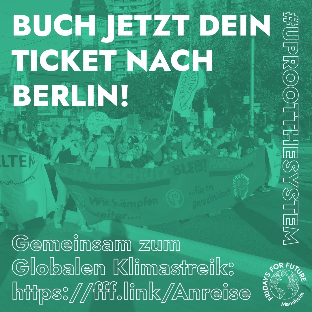 Wir haben noch einen weiteren Bus zum Globalen Klimastreik am Freitag in Berlin organisiert. Buch JETZT dein Ticket für 10€ unter FFF.link/Anreise!
✊🌍💚
#FridaysForFuture #UprootTheSystem