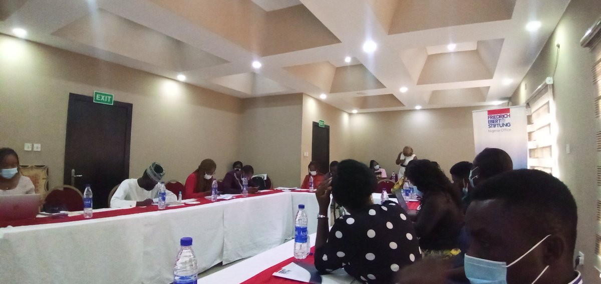 OsazeSegun's tweet image. #fesnigeria
#Recapitulation

European Union/Friedrich Ebert Syiftung Project. 
Promoting Democratic Governance and Inclusive Security Measures through the engagement of civil society organisations in Mali, Nigeria, Cameroon and the wider ECOWAS,region.