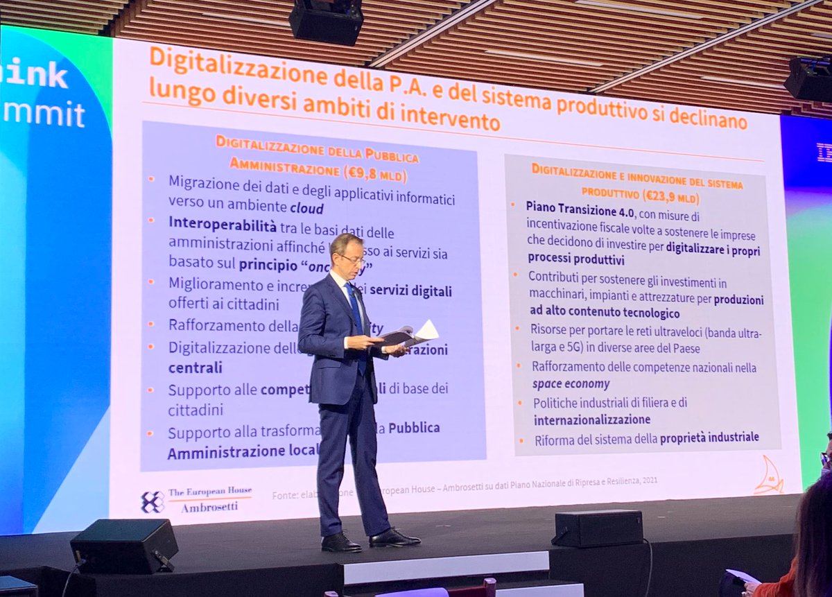 Decollanz's tweet photo. #Tavazzi, @Ambrosetti_, Al #IBM #ThinkItaly: Siamo a un bivio, senza #riforme strutturali, #innovazione tecnologica e #capitaleumano consoneremo risorse #Pnrr senza avere crescita duratura https://t.co/M1ckakvRtx