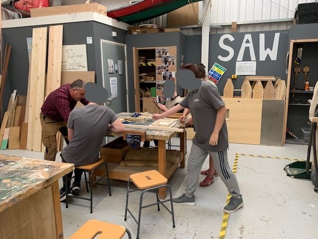 RiverDartAcade1's tweet photo. River Dart students made the most of their Construction session over at Stansfield Academy yesterday morning - embedding functional numeracy and developing vocational skills to make a mitre-joint picture frame as part of their BTEC - such a lovely working group environment! https://t.co/rwr1Y0VV03