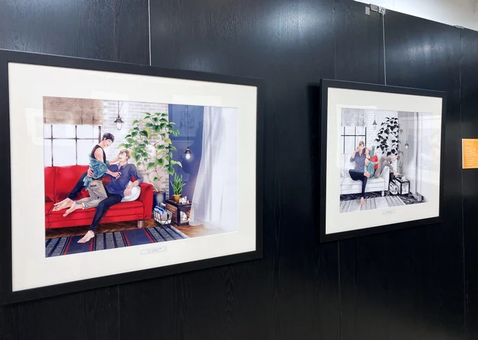 『ラブネスト』
上下巻かつ分厚いシリーズで展示数も多かったです。
連載が始まった頃お手紙でこの二人は本当にくっつくのかといった感想を結構頂いてとても嬉しかったです☺️「わかる」と思いつつ… 