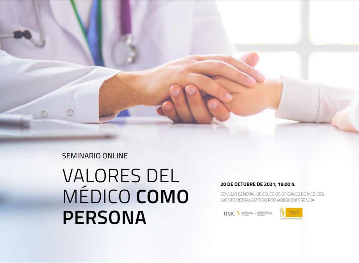 commurcia's tweet photo. 📚Recuerda que hoy, seminario🥼 'Valores del #médico como persona'
🧑🏾🏫Organiza @OMC_Espana #SEAFORMEC
🕖De 19 a 20:30 horas
👇🏾👇🏾👇🏾👇🏾
https://t.co/9rhzdtx9Xj
#formación @FFOMC https://t.co/lr9sLHQJm6