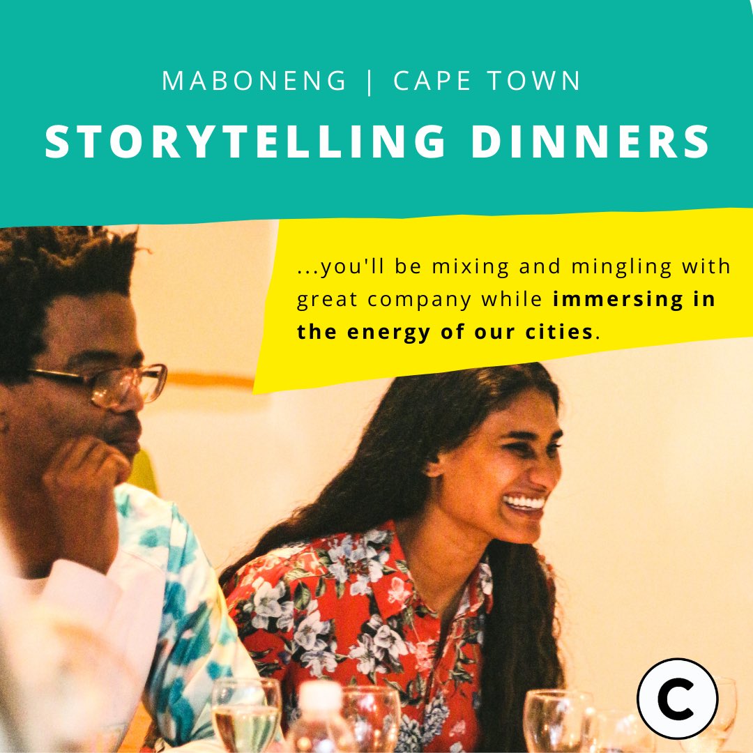 CuriocityAfrica's tweet photo. STORYTELLING DINNERS 

Rediscover local spaces and relish in a night of storytelling in your city 🌆 

✨Joburg - Friday 29th October 
✨Cape Town - Friday 5th November 

Book your spot: https://t.co/0D8VV67tAZ

📸: @jaredincpt &amp; @northmcknight 

#CuriousLocals #CuriocityAfrica https://t.co/ATkbf7r44L