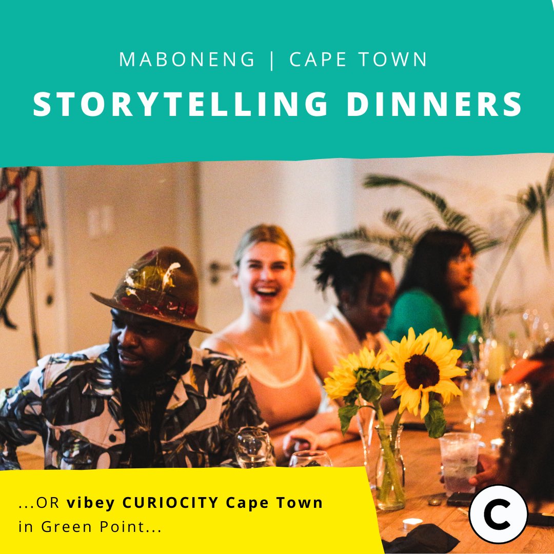 CuriocityAfrica's tweet photo. STORYTELLING DINNERS 

Rediscover local spaces and relish in a night of storytelling in your city 🌆 

✨Joburg - Friday 29th October 
✨Cape Town - Friday 5th November 

Book your spot: https://t.co/0D8VV67tAZ

📸: @jaredincpt &amp; @northmcknight 

#CuriousLocals #CuriocityAfrica https://t.co/ATkbf7r44L