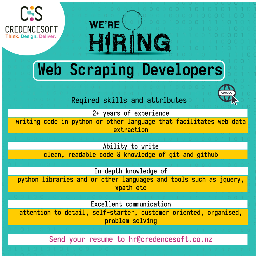 BookOneLocal1's tweet photo. We are Hiring...
Interested Candidates can share your resume at hr@credencesoft.co.nz 

#Hiring #HiringAlert #resume #webdevelopers #JoinUs #JobSeekersSA #Jobs https://t.co/n6X7D4t5mG
