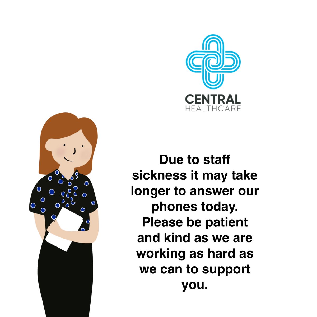 Due to staff sickness it may take longer to answer phone calls to our surgeries. 
We're also diverting some patients from our Tennyson Avenue surgery to our Lawrence House surgery today as we're really busy.