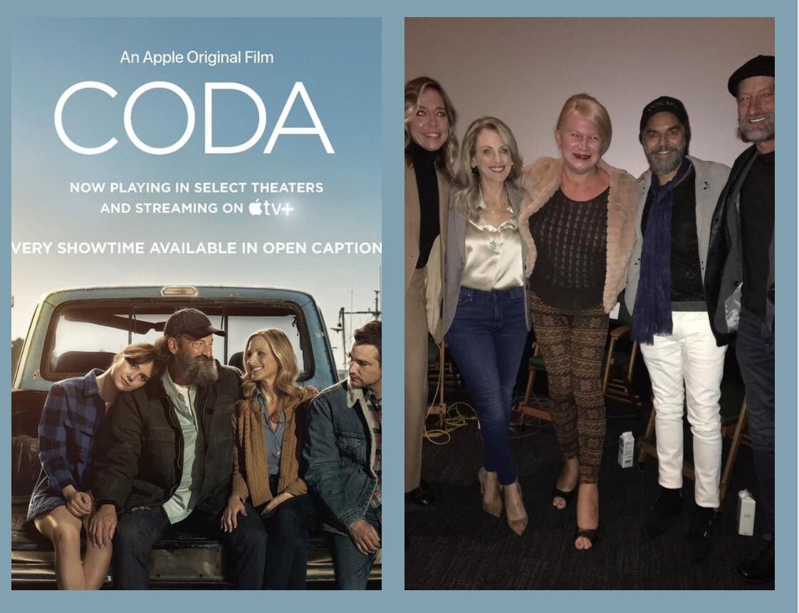 ModelaKurzet's tweet photo. Great showtime “ #CODA “ with Sian Heder, director/writer and Q &amp; A cast @MarleeMatlin  , @TroyKotsur  @EugenioDerbez  @appletvplus @appletv @sianheder.director @danielndurant @emiliajonesy @codamovie @appletvplus @appletv  #SAG-AFTRA  🎥 @sagaftra https://t.co/EsuqsffB8A