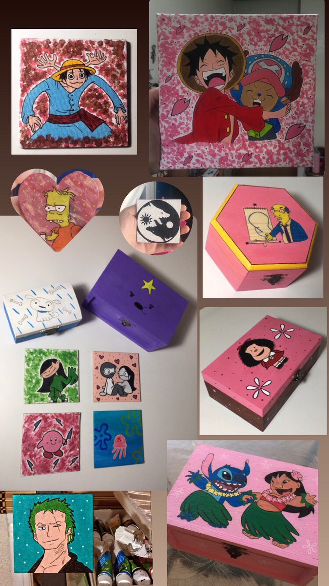 BeelenJones's tweet photo. holiii hago imanes/cajas/cuadritos personalizados 💗💗💗 si eres de murcia y te gustaría tener uno solo tienes q hablarme 🦋✨ estos son algunos ejemplos https://t.co/ESZPIhAsmS