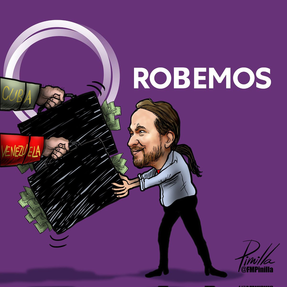 FMPinilla's tweet photo. Las ayuditas de los regímenes de #cuba y #venezuela al partido #Robemos, digo, #Podemos de @PabloIglesias...
•
#dibujolibre para @DLasAmericas
•
#usa #us #politicalcartoon #cartoon #cartoon #españa #españoles @PODEMOS @PodemosCongreso @podemosmad https://t.co/YqAmHIXPg1