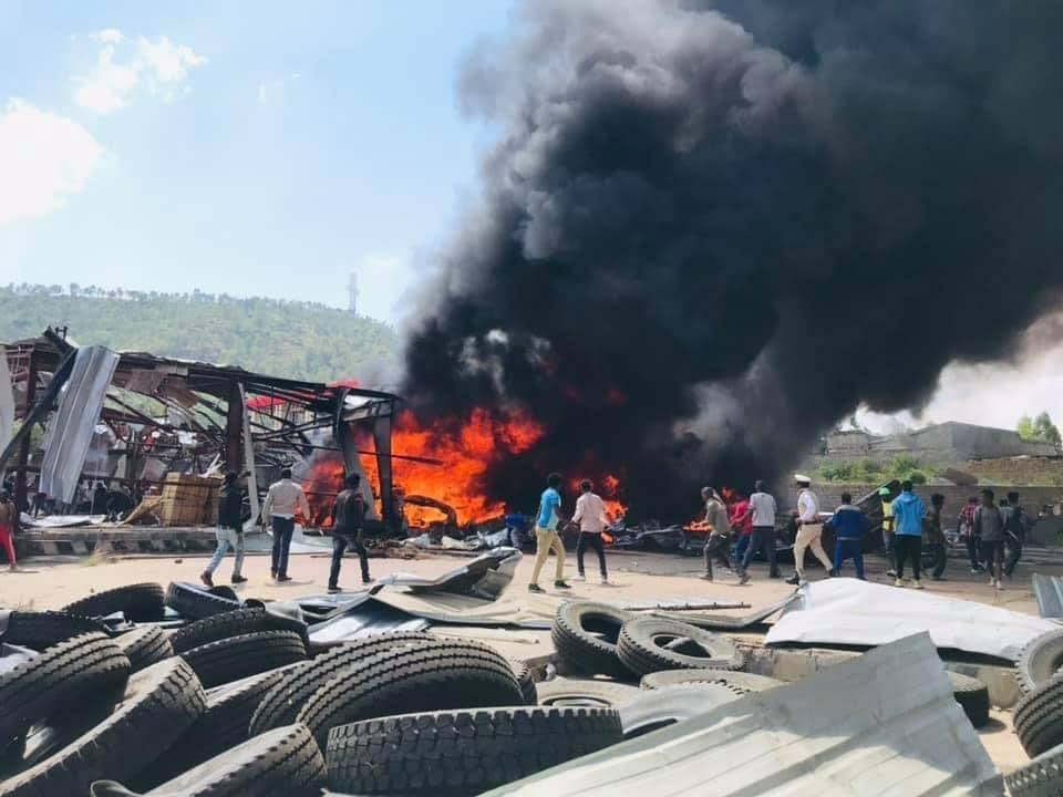BashirHashiysf's tweet photo. A new air strikes in the Tigrayan capital, Mekelle happening now by Abiy Ahmed Aircrafts bombed Mesfin industrial engineering and other places.

#MekelleUnderAttack #StopBombingTigray #NoFlyZoneInTigray 

@UKinEthiopia  @FCDOGovUK @EUinEthiopia @UNHumanRights https://t.co/6z4DP9Ywwq