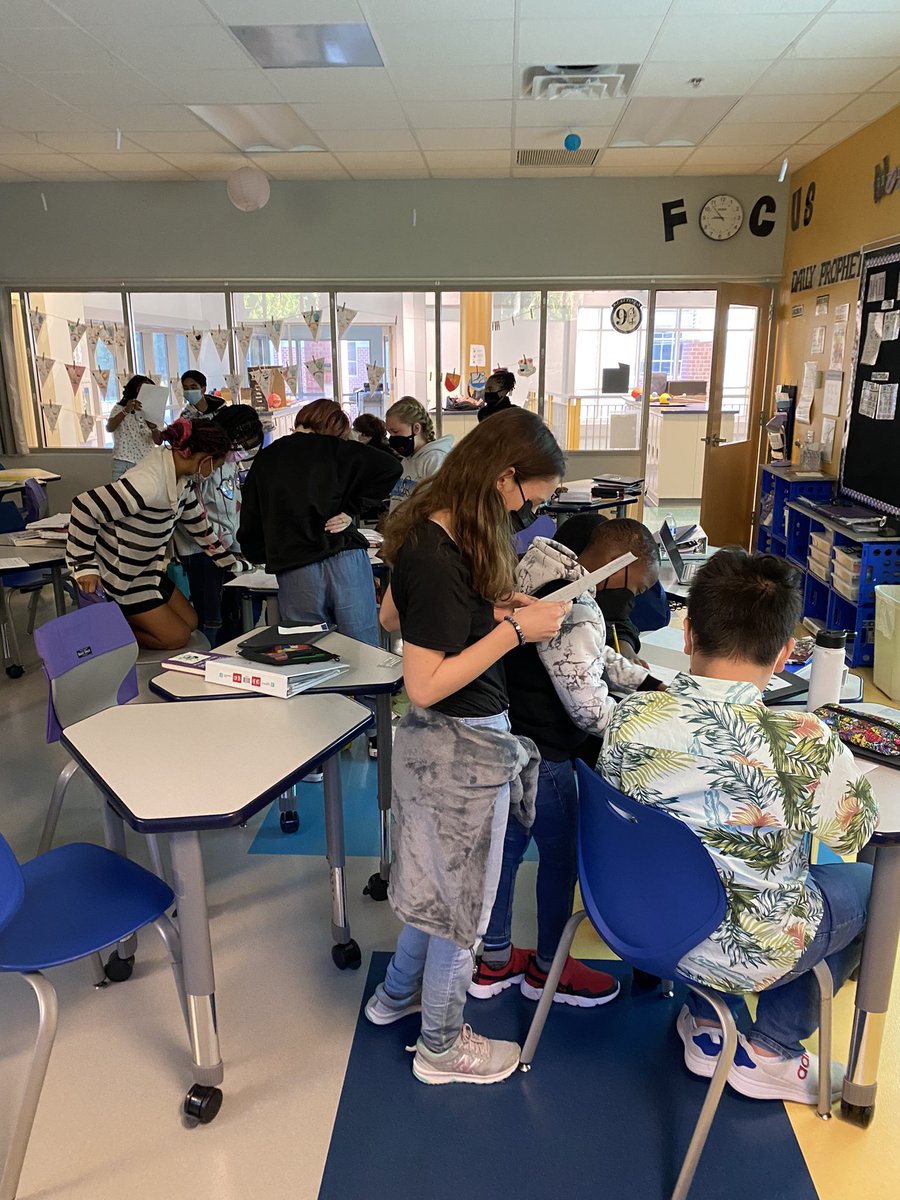 RBradteacher's tweet photo. After a weekend of thinking and planning I finally created a game activity that got my 1st block talking, collaborating, and moving into the “you do” phase of learning!! Spider Web Race #buildthebestsps #cfcmhaws https://t.co/aGnxv75WOm