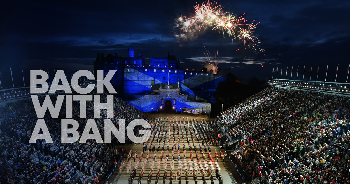 EdinburghTattoo's tweet photo. We're back and ready to return to the esplanade bigger and better than ever before! Find out more about our exciting plans for 2022 here: https://t.co/ySfbX0k4kd #EdinTattoo #BackWithABang https://t.co/31ZgXHH9o9