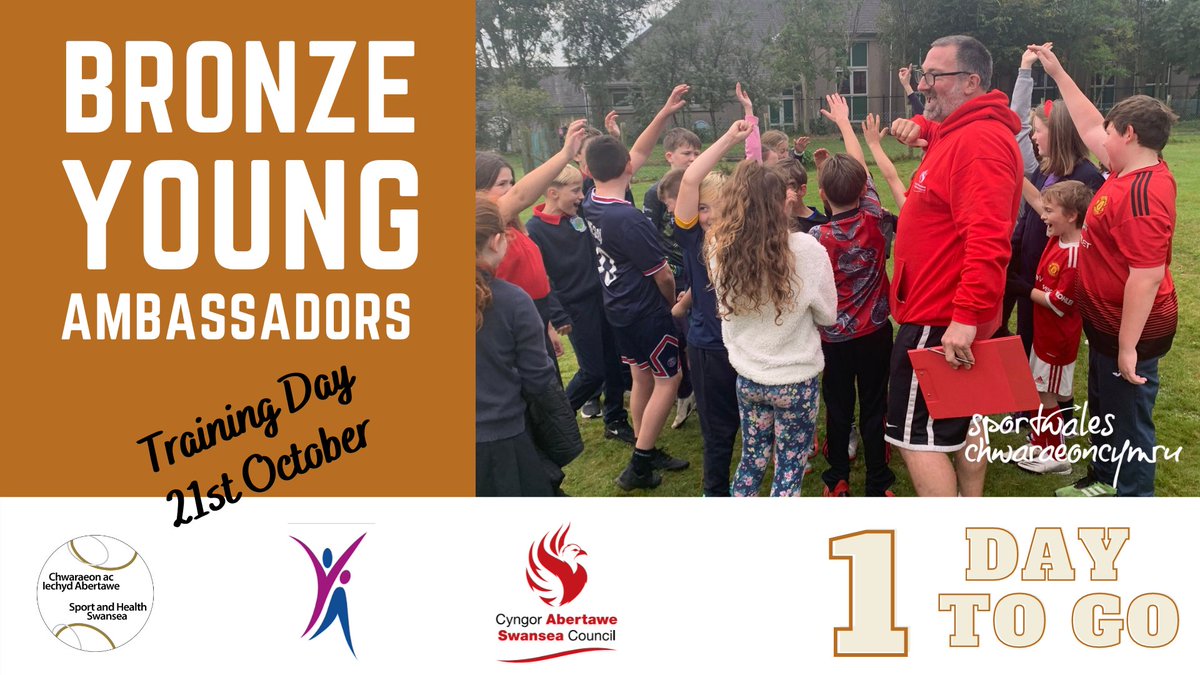 Sport_CCS's tweet photo. 1 day to go, Looking forward to seeing you all bright an early in the morning at the Swansea Bay Sports Park
#YoungAmbassadors #BronzeTraining #SportsLeaders #AYP #PhysicalLiteracy
@YACymru @YouthSportTrust
@sportwales @SB_SportsPark https://t.co/yZoZgmqOqE