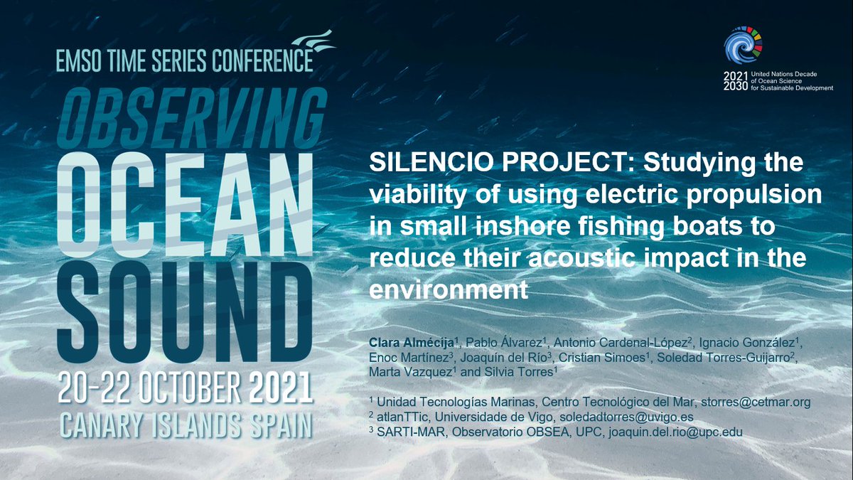 SILENCIO_CETMAR's tweet image. Acabamos de presentar #Proxecto_SILENCIO na #EMSOTSC2021 ante grandes expertos internacionais en #RuidoMariño
We have just shown the goals and studies that we are carring out in #Proyecto_SILENCIO in the #EMSOTSC2021 in the presence of prestigious researchers in #underwatersound