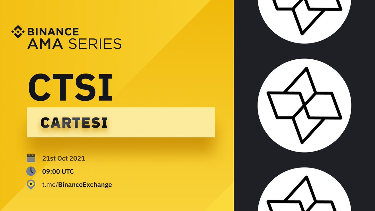 binance's tweet photo. Join us on 🗓Oct 21st at 09:00 UTC for an AMA in the #Binance English Telegram group with the CEO &amp; COO of @cartesiproject, @erickdemoura &amp; @colinsteil.

🏆 There will be $5,000 in $CTSI to be won, so don't miss out and save the date!

Get involved ➡️ https://t.co/6A44tBuhB8 https://t.co/eKRFhSW2vO