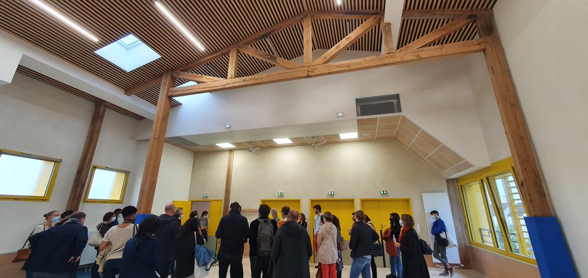 HiassineMdrancy's tweet photo. Merci à @Ekopolis pour cette visite du
groupe scolaire Simone Veil à @RosnyOfficiel @seinesaintdenis @ademe tables en bois massif #Transitionenergétique #Bâtimentsdurables d'@iledefrance
#structurebois #boisbrûlé #Matériauxbiosourcés https://t.co/ykXJVU6JIO