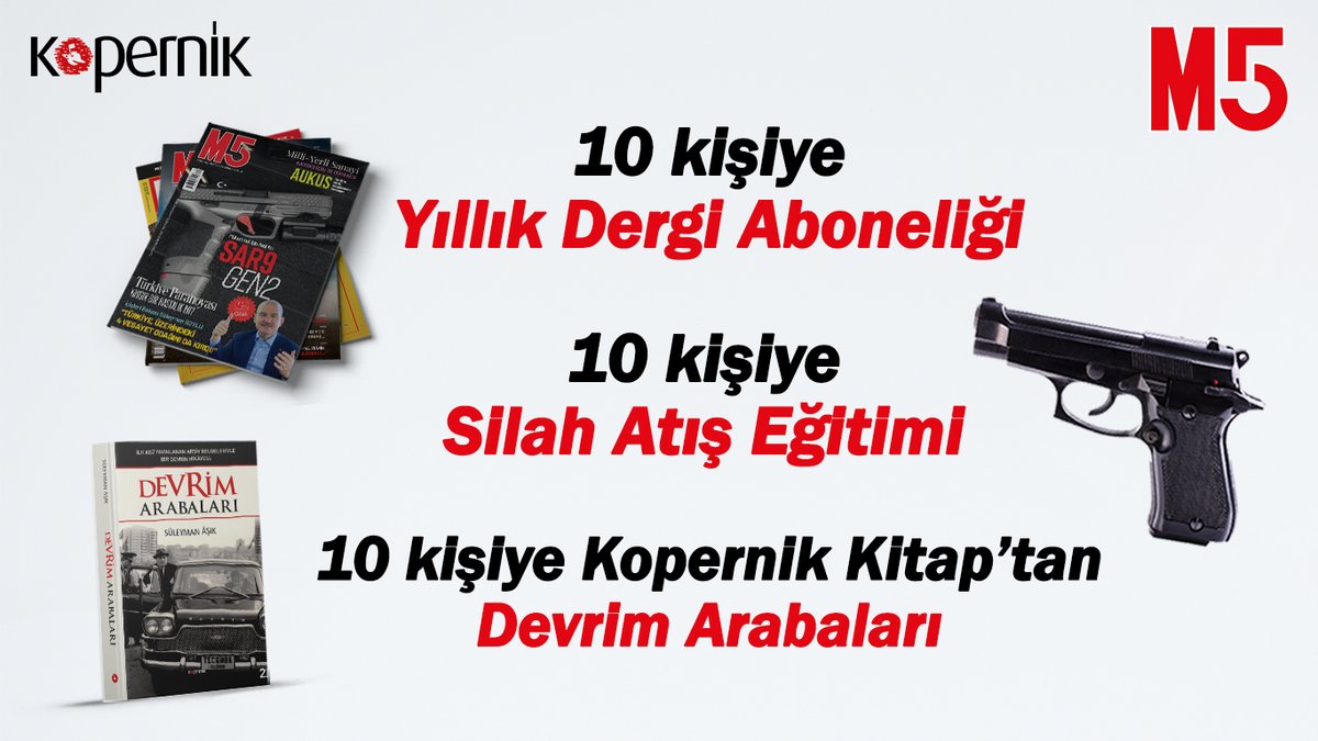 M5Dergi's tweet photo. Sürpriz hediyelerle sizinleyiz! 

Çekilişe katılım şartları; 
- Instagram'dan M5.Dergi ve KopernikKitap hesaplarını takip et,
- 3 kişiyi hesapta etiketleyerek takip etmelerini sağla.

#M5Dergi #KopernikKitap #Çekiliş #Takip https://t.co/d1YWTxwj7n