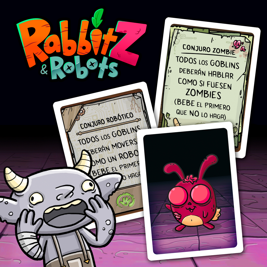 En la campaña de RabbitZ, TODAS las recompensas de los mecenas incluirán 2 nuevos conjuros para Mal Trago (el Conjuro Robótico🤖y el Conjuro Zombie🧟‍♂️) y la nueva mascota de la bruja, el Conejito Zombie🐰