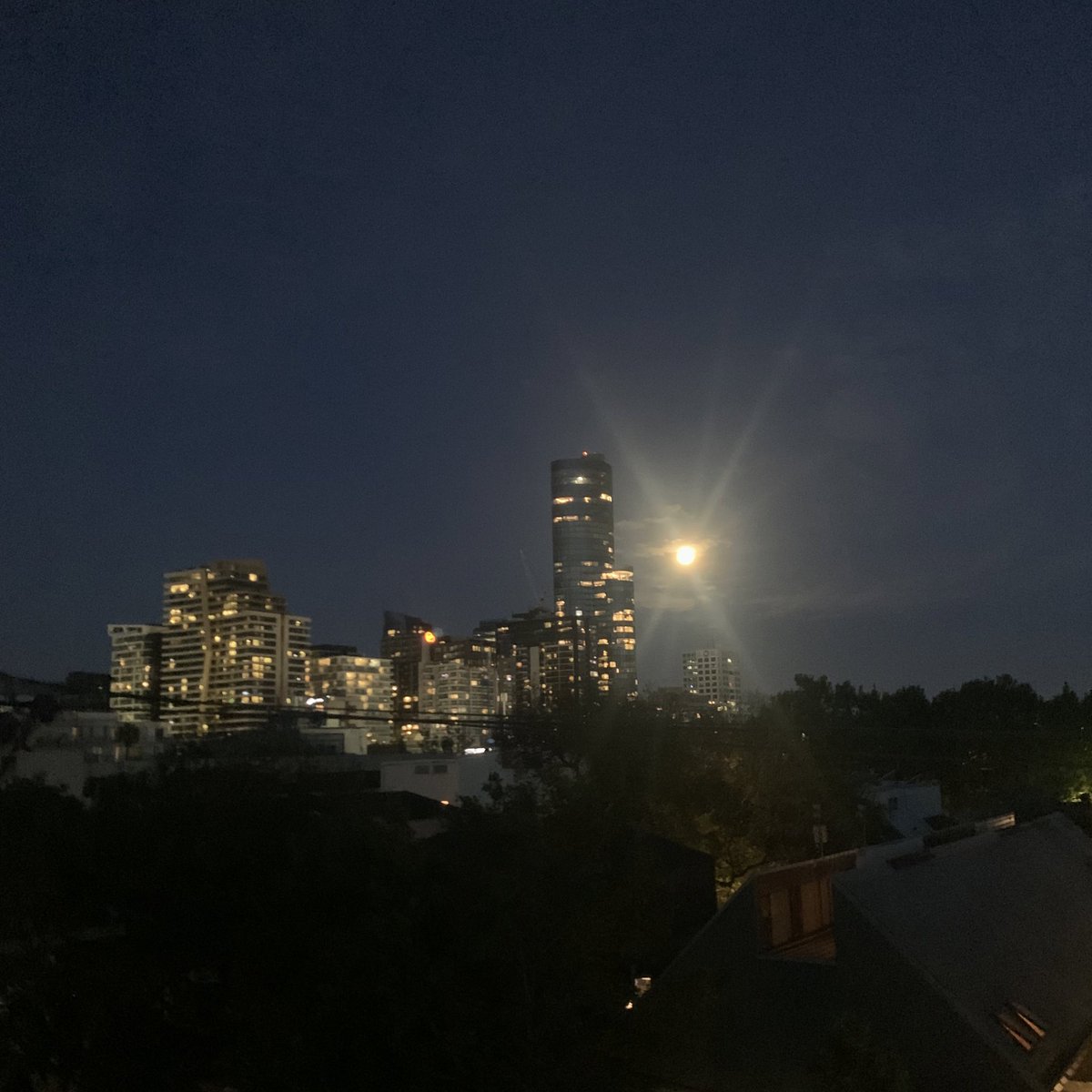 The view of the full moon from my window while watching #BacheloretteAU? Maybe romance is real