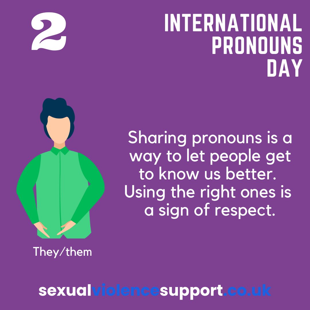 WestLancsNHS's tweet photo. Everyone uses pronouns, just like everyone has an identity.

It is important to respect each other’s pronouns and where appropriate if you are unsure, ask them. 

#InternationalPronounsDay @NWSVweek https://t.co/WYrS7mzZfd