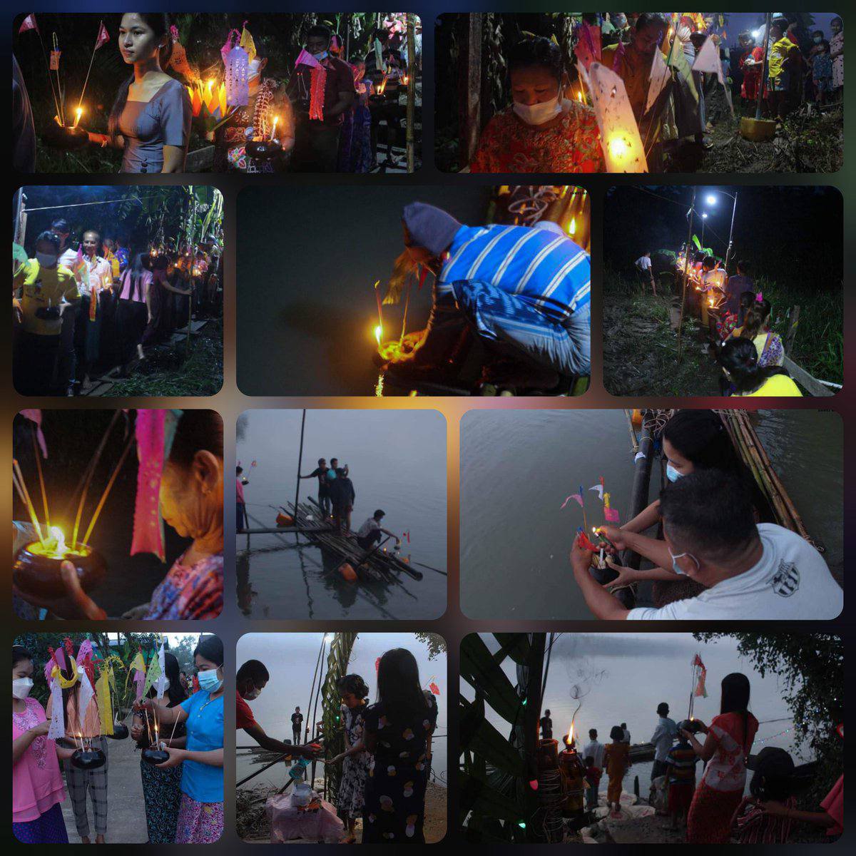 Dede37732950's tweet photo. Locals in Dawei celebrated Alms-food bowl festival every early morning on full moon day Thadingyut. But this year, locals can’t celebrate due to covid &amp; coup. Somehow, some locals manage to do on their own to keep tradition alive. #Oct20Coup #CandleStrike #WhatsHappeningInMyanmar https://t.co/C8xoGTk35C