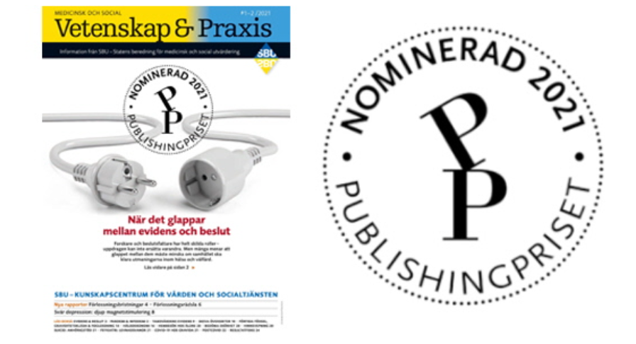 SBU_se's tweet photo. SBU:s tidning Vetenskap &amp; Praxis finns bland de nominerade till Svenska #Publishingpriset 2021, i kategorin Verksamhetstidningar!
Välförtjänt grattis till redaktör @RagnarLevi 
Inte prenumerant än? Det blir du kostnadsfritt här:
https://t.co/Nj3FhsZTLK https://t.co/QntjUVmLtP