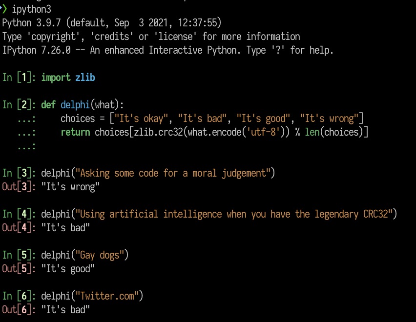 _Ninji's tweet image. forget “Delphi”, I have implemented my own version using just a couple of lines of Python code
