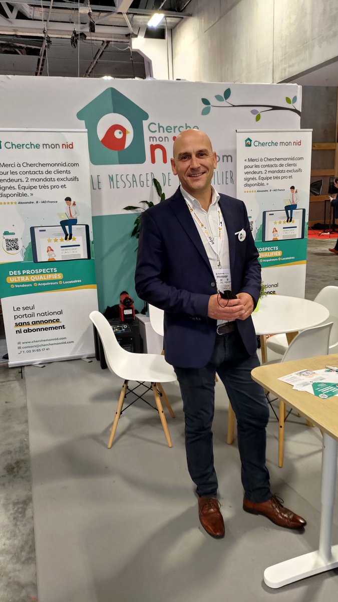 Avec <a href="/AntoineHuve/">Antoine Huvé</a> <a href="/cherchemonnid/">Cherchemonnid .com</a> au <a href="/salonrent/">Salon RENT</a> les prospects ultra qualifié pour l'#immobilier #teamnormandie