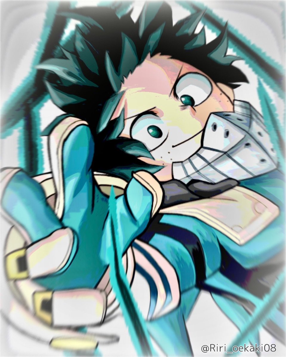 midoriya izuku 1boy male focus gloves solo green hair freckles green eyes  illustration images