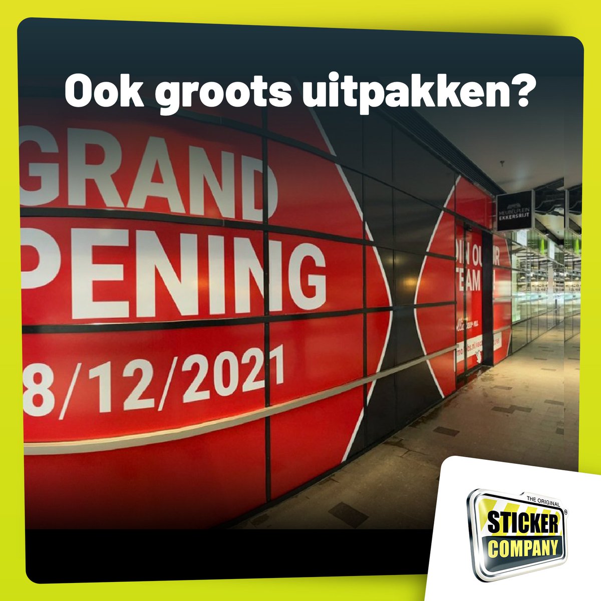 Ramen hebben de ruimte om groots uit te pakken door ze eerst in te p(l)akken!
Wil je jouw boodschap van de daken schreeuwen dan kunnen wij jou daar dus zeker bij helpen!

In opdracht van Impermo realiseerden wij deze opvallende belettering. Succes met jullie opening!