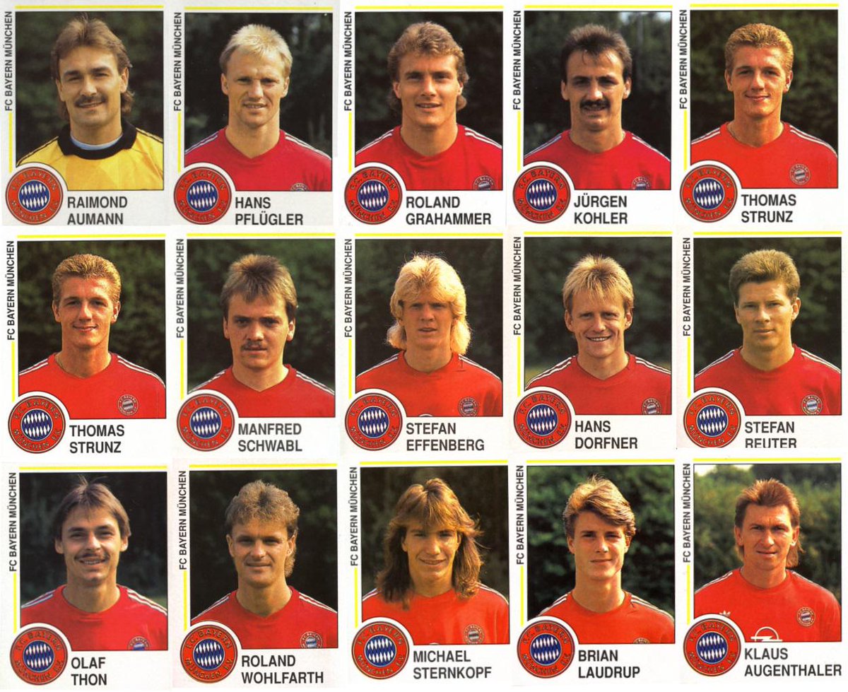 90sfootball's tweet photo. Bayern Munich, 1990/91 by @OldSchoolPanini. https://t.co/4jCOEicZSw