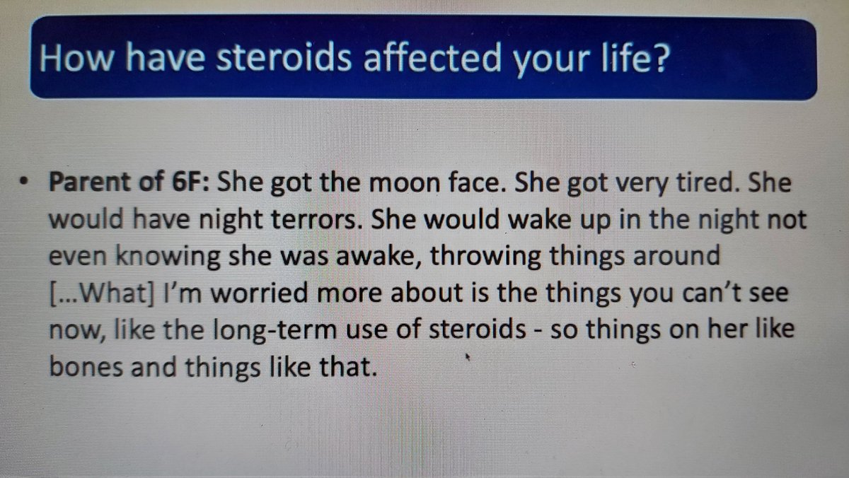 RheumatologyUK's tweet photo. Powerful to hear the voice of CYP and families re use of steroids at #CBC21. Useful reminder of existing evidence such as #SIRJIA. Patients and families want to be able to report adverse effects themselves and can use the Yellow Card app for this ^JB https://t.co/Ime3LtUycj