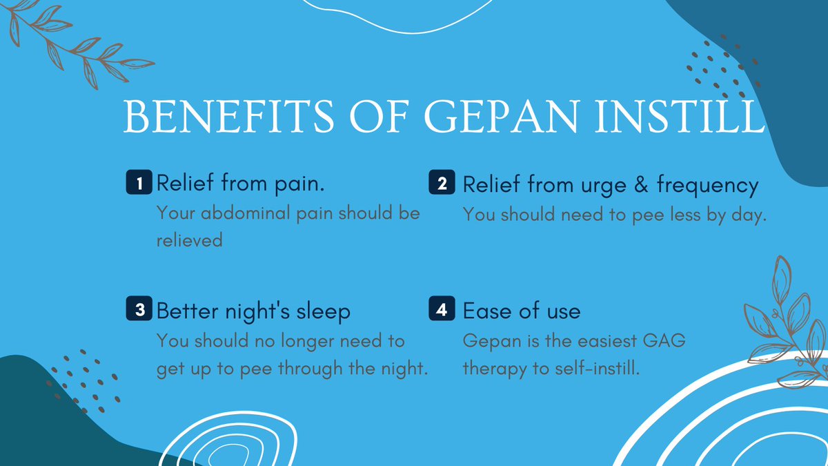 Gepan_Instill's tweet photo. Did you know that you can ask your doctor to change your treatment to Gepan? Why would you want to make the change? In an independent review, Gepan was named the preferably GAG-layer treatment.
Read more at: https://t.co/fNJcCFCdpm
#BladderPain #Bladderinstilation #BPS https://t.co/3vh1AvlYPj
